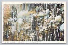 Postcard Beautiful Ice Formations In Summer At Ice Mine Coudesport PA c1920 picture