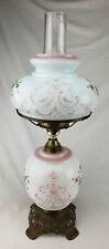 Antique Gone with the Wind Parlor Banquet Kerosene Oil Lamp Floral GWTW Floral picture