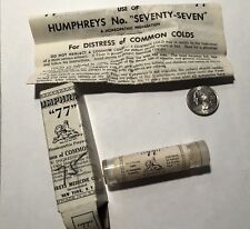 1940’s Humphrey’s Homeopathic Med.#77 COMMON COLD Mint In Box Full Contents picture