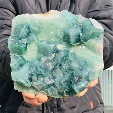 2000g Rare Transparent Green Cube Fluorite Mineral Crystal Specimen Healing picture