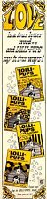 PRINT AD 1971 Lolli Pups Dog Treats Snacks Love Bubble Letters Yellow Vintage picture