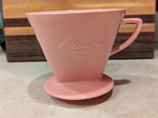 2 Hole Large Vintage Melitta Ceramic Coffee Filter 123 Pink Retro Pour Over  picture