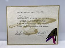 Vintage Circa 1990s Star Trek TOS USS ENTERPRISE Flight Deck Officer Certificate picture