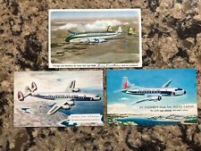 3 Vntg Airlines Postcards - Silver Falcon, Super & Luxury Constellations picture