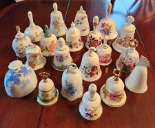 Danbury Mint Collector Bell Lot, 20 China - Porcelain Bells, Floral, Scenery picture