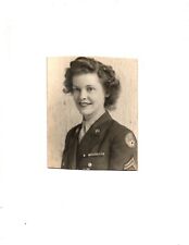 B&W  Photo WW2 US WAC, rank corporal; Army Air Forces patch picture
