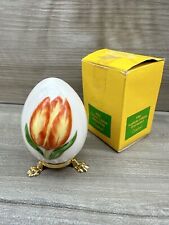 Goebel Vtg 1984 Tulip Annual Porcelain Easter Egg & Stand West Germany 7th Ed picture