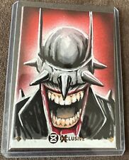 Batman Who Laughs 1 of 1 Hand-Drawn Sketchcard by artist, Emre Varlibas picture