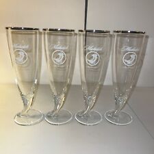 4 Vintage MICHELOB crystal Beer horn shape 9 1/2