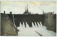 Bremerton Navy Yard Washington Flooding the Dry Dock c1910 Postcard A1 picture