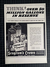 Vintage 1937 Seagram’s Crown Whiskey Print Ad picture