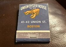 Union Oyster House, Boston, MA, Full Front Strike Matchbook W/ Printed Matches picture