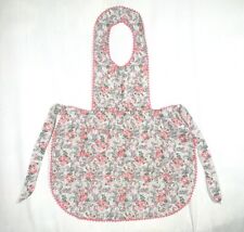NOS Vtg 50s Fruit of the Loom Full Bib Apron Pink Roses Paisley RicRac Kitchen picture