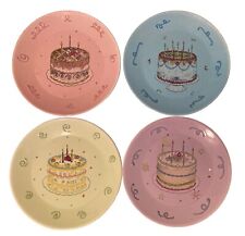 Set of 4 Avon Birthday Gift Celebration Cake Plates 6.5” Diameter picture