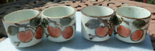Vintage Otigiri Persimmons MCM Saki Sake Cups Stoneware Speckled picture