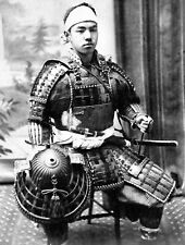 1880s Japanese SAMURAI WARRIOR IN Full ARMOR Vintage Picture Photo 5x7 picture