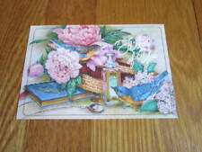 Avon Collectible UNUSED Postcard Birds Flowers White Lilac Victorian Look 1990 picture