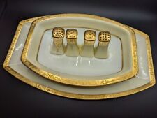 6pc. Rosenthale Selb-Bavaria Gold Porcelain Serving Dishes, Salt & Pepper picture