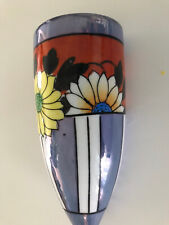 Antique Pre WW2 Luster Ware Art Deco Wall Pocket Vase Japan Vibrant Colors picture