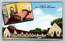 Danville KY-Kentucky, Huntwood Motel, Advertising, Vintage c1949 Postcard picture
