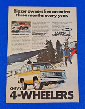 1975 CHEVY BLAZER & SUBURBAN 4x4 ORIGINAL COLOR PRINT AD CHEVROLET 4-WHEELERS picture