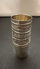 Set Four Jewish Sterling Silver Kiddush Cups Shot Glass picture