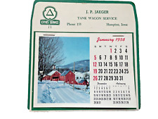 Vintage 1958  Cities Service Oil Co Promotional Calendar J P Jaeger Hampton Iowa picture
