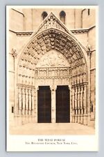 New York City NY RPPC The Riverside Church West Portal Vintage Postcard picture