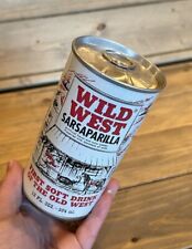 Vintage Wild West Sarsaparilla Soda Beverage Tin Can - Sealed but Empty picture