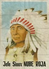 MAGNIFICENT ORIGINAL VINTAGE SILK SCREEN POSTER OF CHIEF RED CLOUD (8
