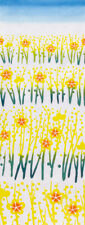 Tenugui Daffodil Hill Japanese Fabric Spring Ise Katagami 33X90Cm Chudyed Made I picture