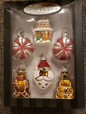 Christopher Radko Celebration Mini Gingerbread 6 Christmas Ornament Set picture