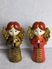 Set of Two Vintage Ardco Paper Mache Angels Gold and Red picture