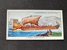 1936 Churchman's Story of Navigation Card # 9 A Greek War-Galley (VG/EX) picture