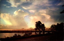 Memphis Arkansas Bridge ~ sunset view across Mississippi River ~ Tennessee picture