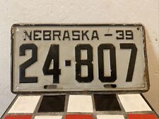1939 Nebraska license plate  # 24-807 picture