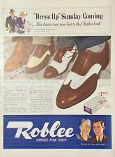 Rare 1941 Vintage Original Roblee Shoes For Men Fashion Sunday Dress Up AD picture