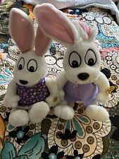 Vintage Gemmy Animated Easter Bunny Peter Cottontail Singing Plush Set 2 picture