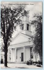COLCHESTER, Connecticut CT ~ FEDERATED CHURCH New London County c1940s Postcard picture