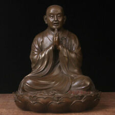 14'' China Tibetan Buddhism Great Monk Master Shandao Buddha Bronze Statue picture
