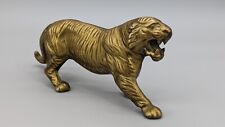 Vintage Heavy Bronze Brass Tiger Statue Figure Wildcat Lion Jaguar Panther 9