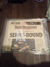 South Florida Sun Sentinel October 16th 2003 Series Bound Marlins Party On Foil picture