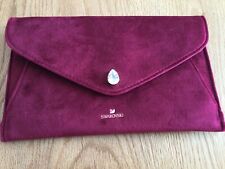 Swarovski NWOT Burgundy Faux Velvet Crystal Solitaire Clutch Bag picture