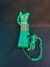 Vtg 1985 Gumby Phone by Lewco Prema Toy Co, Push Button Green Telephone picture