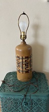 Vintage Mid Century Modern Lapid Israel Stoneware Abstract Pottery Table Lamp picture
