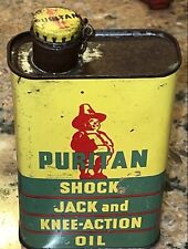 Vintage Puritan shock jack and knee action oil tin 7“ x 4“ picture