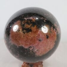 3 LB  Natural Pink Black Rhodonite Polished Sphere Quartz Crystal Ball Healing picture