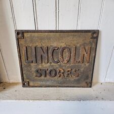 VINTAGE LINCOLN STORES METAL PLAQUE SIGN  picture