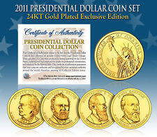 2011 Presidential $1 Dollar 24K GOLD PLATED President 4-Coin Full Set w/Capsules picture
