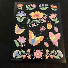 Vintage AGC American Greetings Butterfly & Flower Sticker Sheet - Rare picture